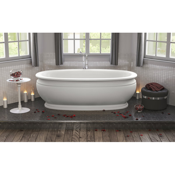 Olympian by Savio Vintage 70.75 L x 37.5 Freestanding Soaking Bathtub by Aquatica