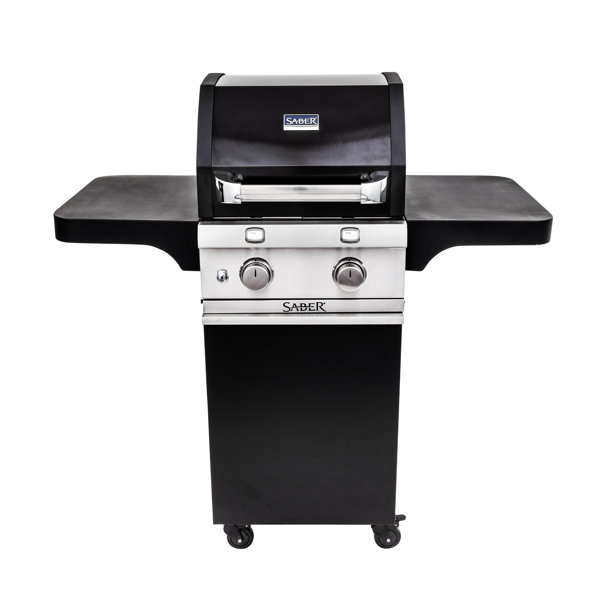 2 Burner Cart Gas and Charcoal Grill by Saber