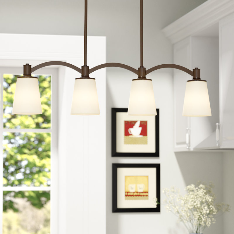 Charlton Home Smithville 4 Light Kitchen Island Linear Pendant Light Kitchen Island Linear Pendant