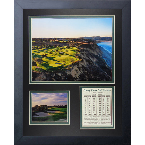 Torrey Pines Golf Course I Aerial Framed Memorabilia by Legends Never Die