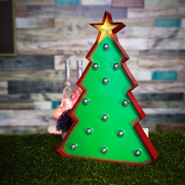 Marquee Christmas Tree Sign Wall Décor by The Holiday Aisle