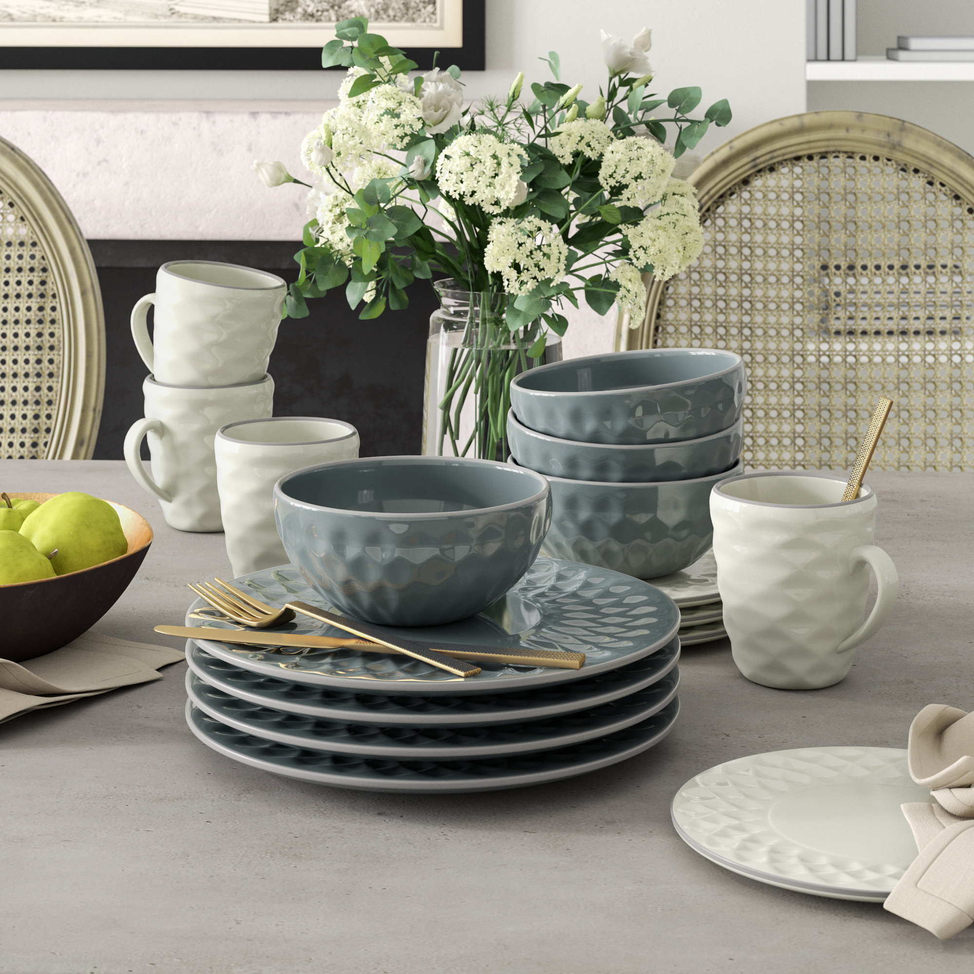 Francois 16 Piece Dinnerware Set Service For 4 Reviews Birch Lane