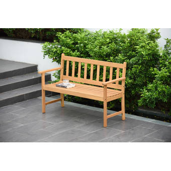Wrought Studio Olinda 2 Seater Wooden Garden Bench Reviews Wayfair Ca