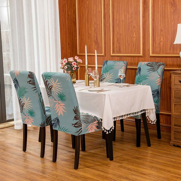 Ultra Soft Stretch Leaf Printed Anti-dirty Fitted Dining Chair Slipcover (Set Of 2) By Bayou Breeze