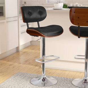 Leather Bar Stools You Ll Love Wayfair Catina Modern Adjule Height Swivel Bar Stool