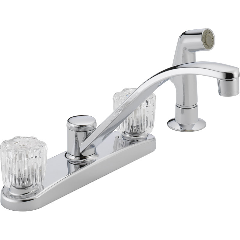 Peerless Faucets Double Handle Kitchen Faucet With Side Spray