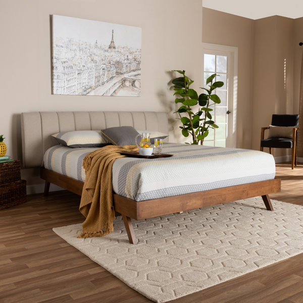 Best Design Britten Mid-Century Modern Upholstered Platform Bed By Corrigan Studio Cheap