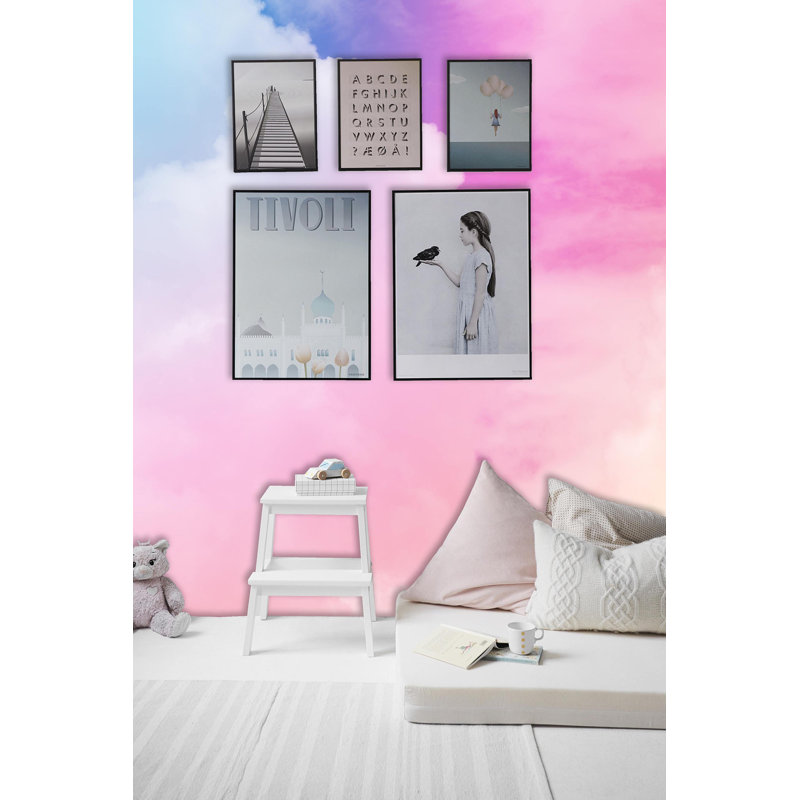 Ebern Designs Lafayette Removable Nursery Cloud Pastel Colored 3 92 L X 75 W Peel And Stick Wallpaper Roll Wayfair