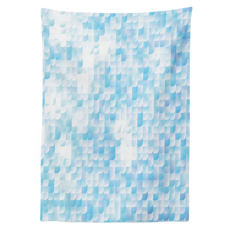 East Urban Home Ambesonne Teal Tablecloth Glisten Fish Scale With