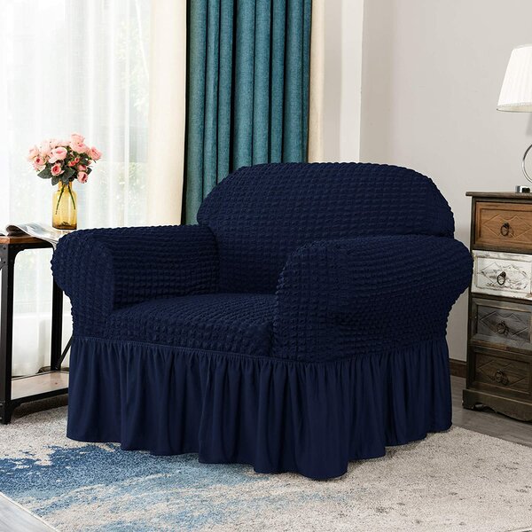 Seersucker Box Cushion Armchair Slipcover By Winston Porter