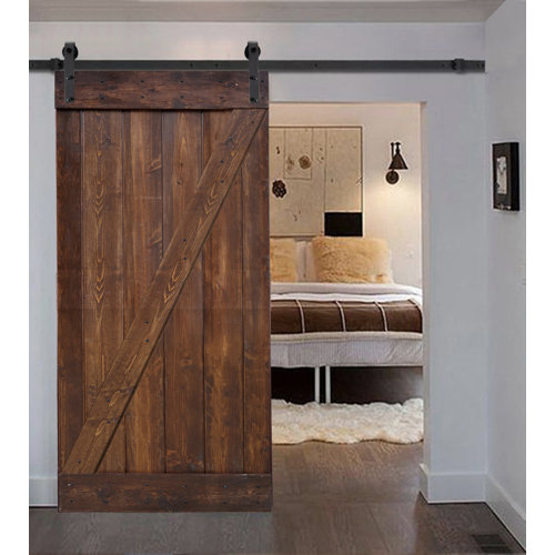 Wellhome Paneled Wood Painted Z Series Interior Sliding Slab Barn