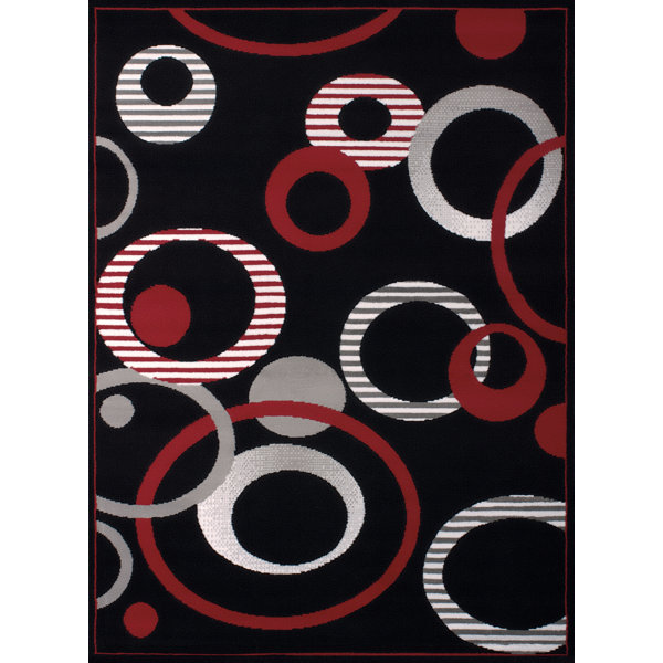 Dallas Hip Hop Black/Red Area Rug by United Weavers of America