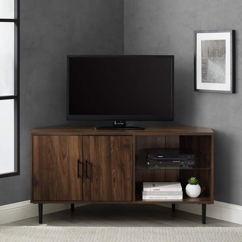 gray corner tv stand for 55 inch tv
