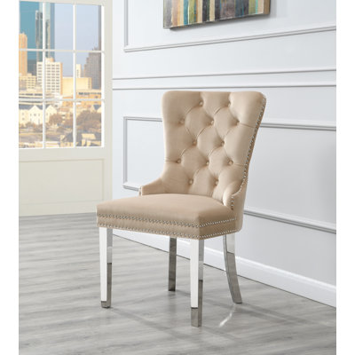 Cream Tufted Chair | Wayfair Wayfair custom upholstery™ addison addison slipper chair & reviews | wayfair.