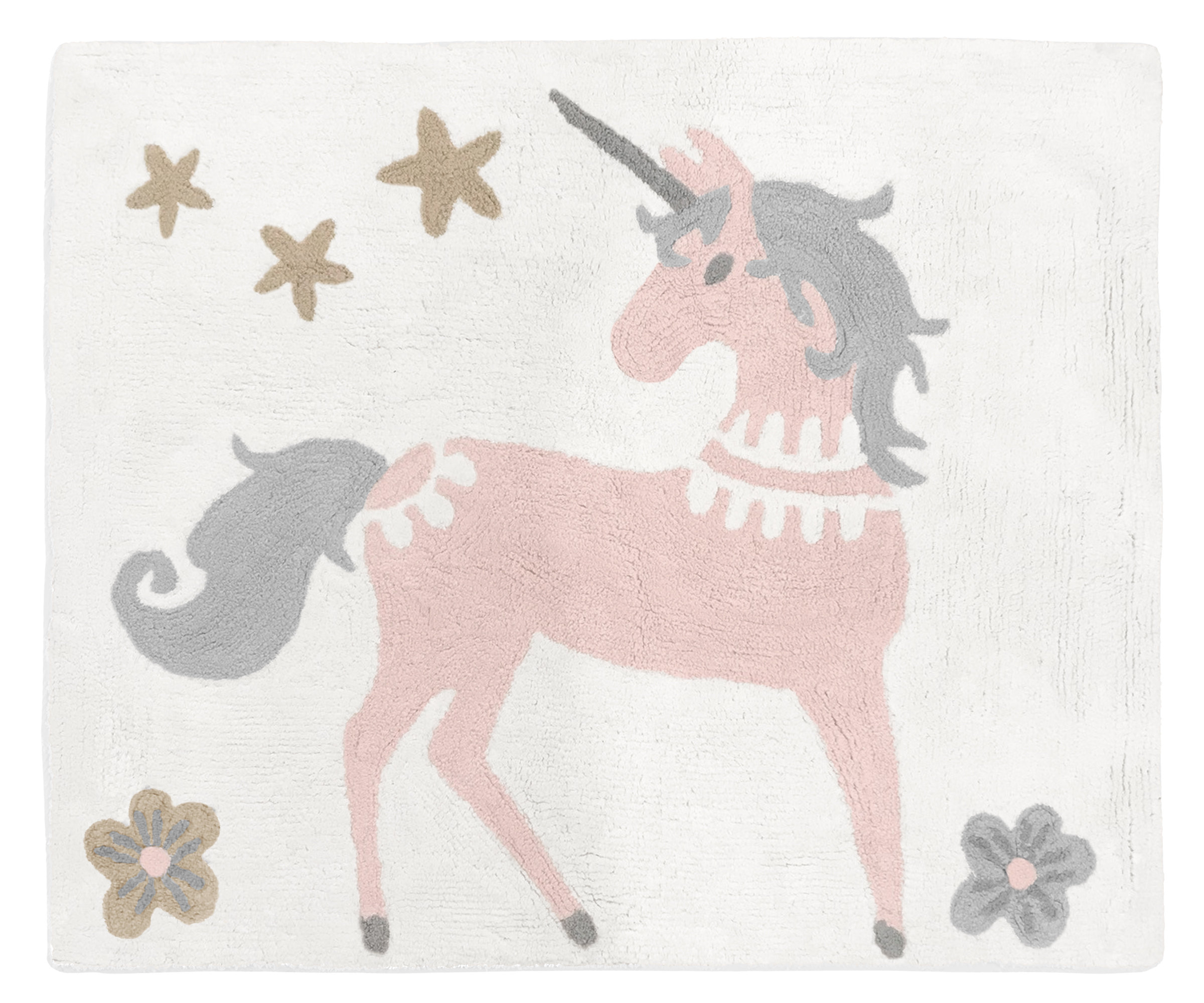Unicorn Cotton Blush Pink Gray Area Rug