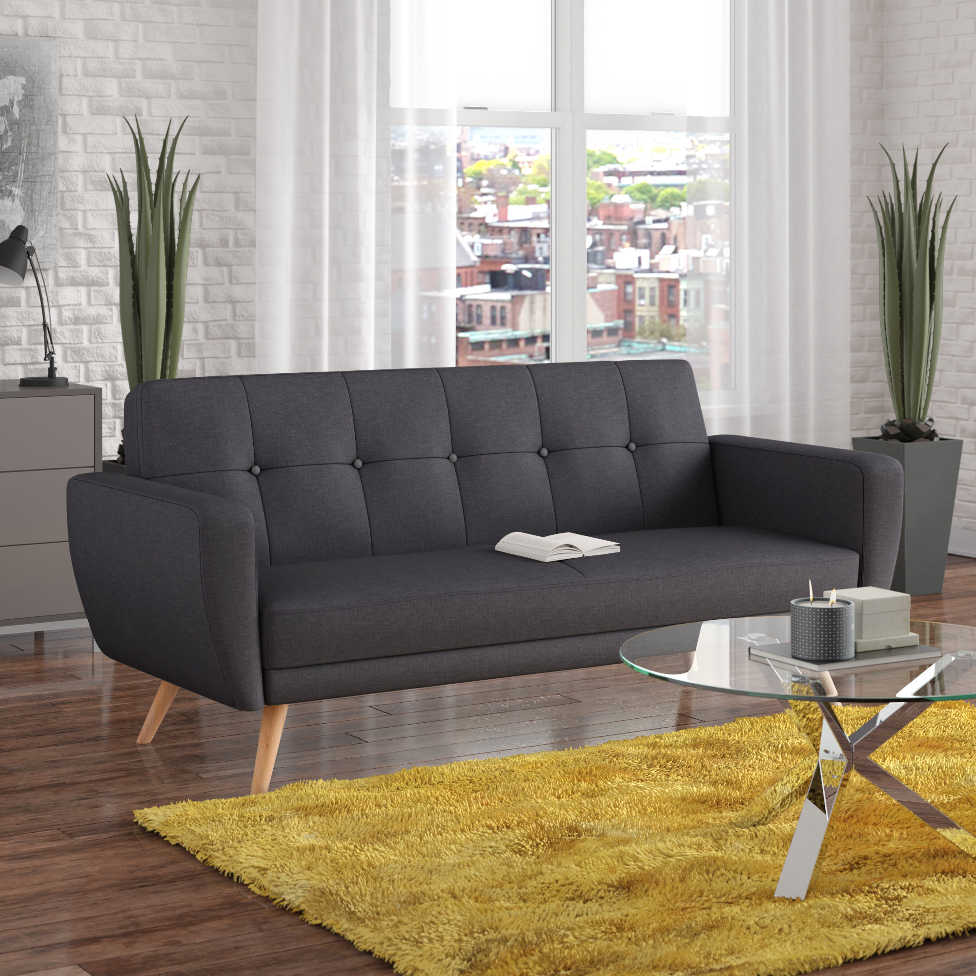 Fjørde Co Agneta 3 Seater Clic Clac Sofa Bed Reviews Wayfair Uk