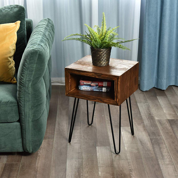 Dent Solid Pine Wood End Table By Union Rustic Wonderful