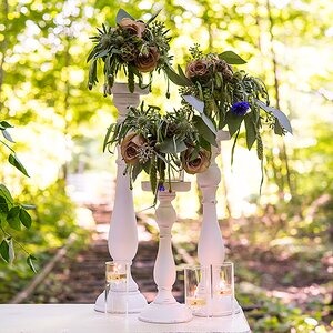 Shabby 3 Piece Glass Candlestick Set