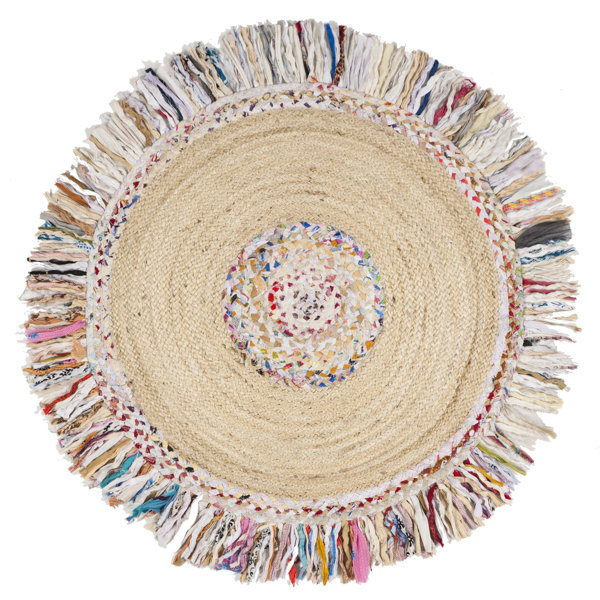 Abhay Hand Woven Round Ivory Area Rug by Bungalow Rose