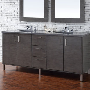48 Inch Vanity With Quartz Top Wayfair Elbridge 72 Double Silver Oak Quartz Top Bathroom Vanity Set