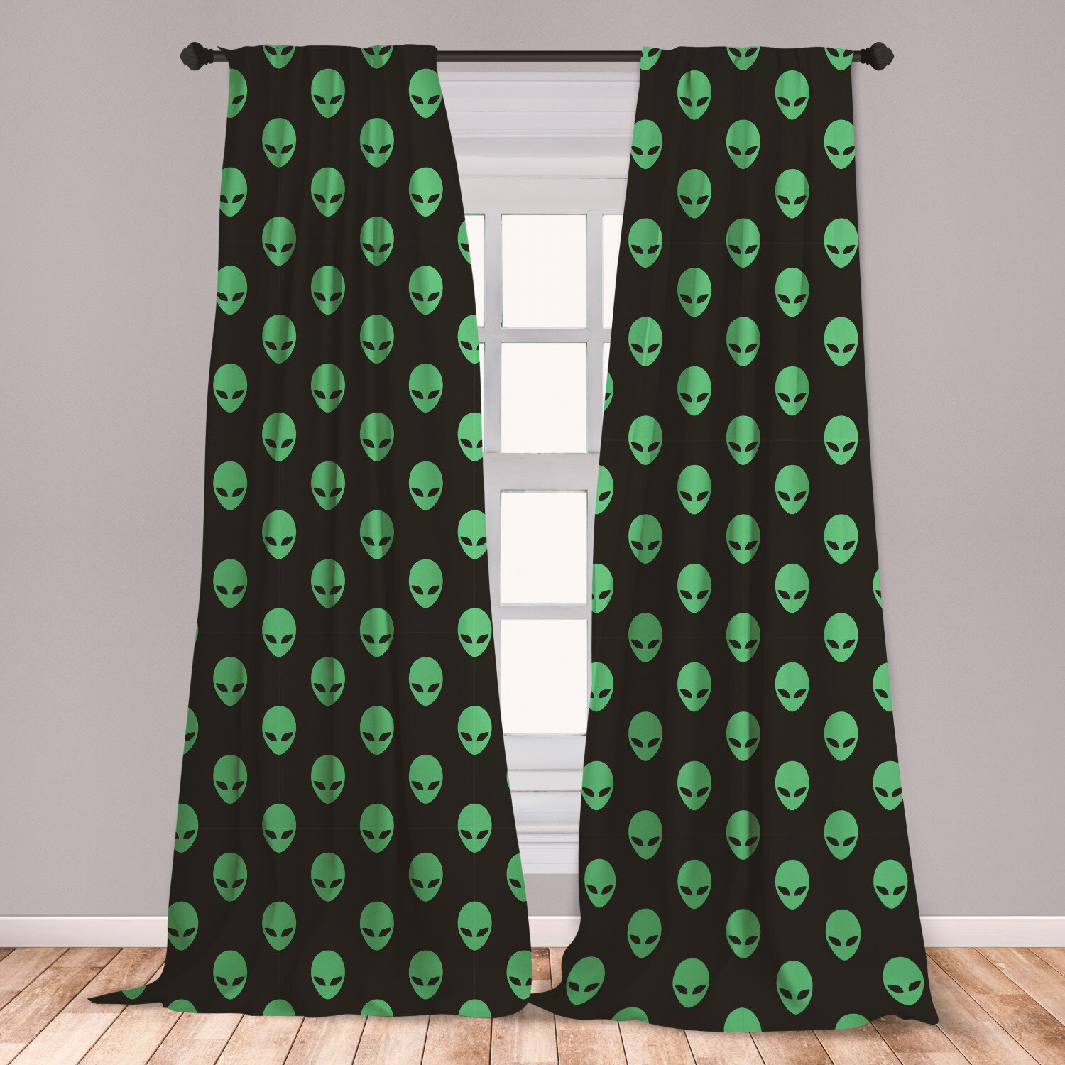 East Urban Home Ambesonne Alien 2 Panel Curtain Set Supernatural