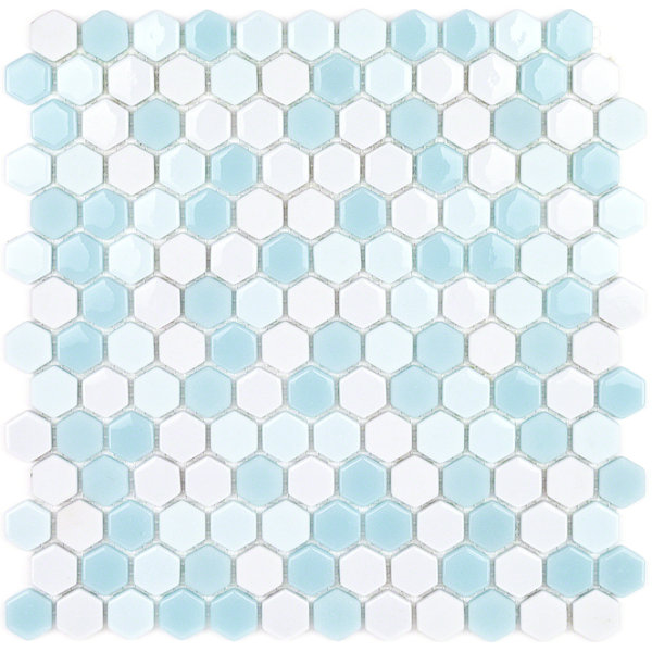 Recoup 11.5 x 12 Glass Mosaic Tile in Glacier by Splashback Tile