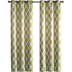 Coley Geometric Room Darkening Grommet Curtain Panels (Set of 2)