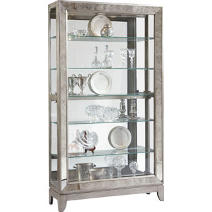 Metal Shelves Curio Cabinet Wayfair Acubens Lighted Curio Cabinet