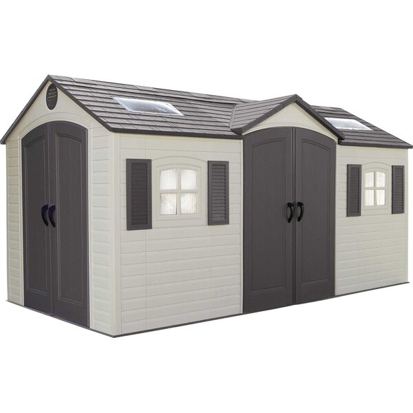 Dual Entry 14 ft. 7 in. W x 7 ft. 8 in. D Plastic Storage Shed by Lifetime