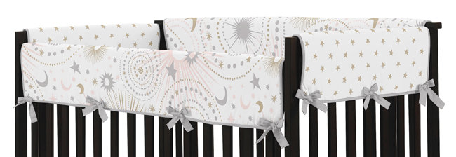 grey crib rail cover