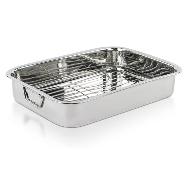 16 Stainless Steel Heavy Duty Roasting Pan with Rack by Imperial Home