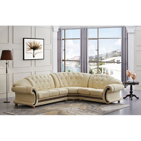 Francesco Leather Sectional By House Of Hampton