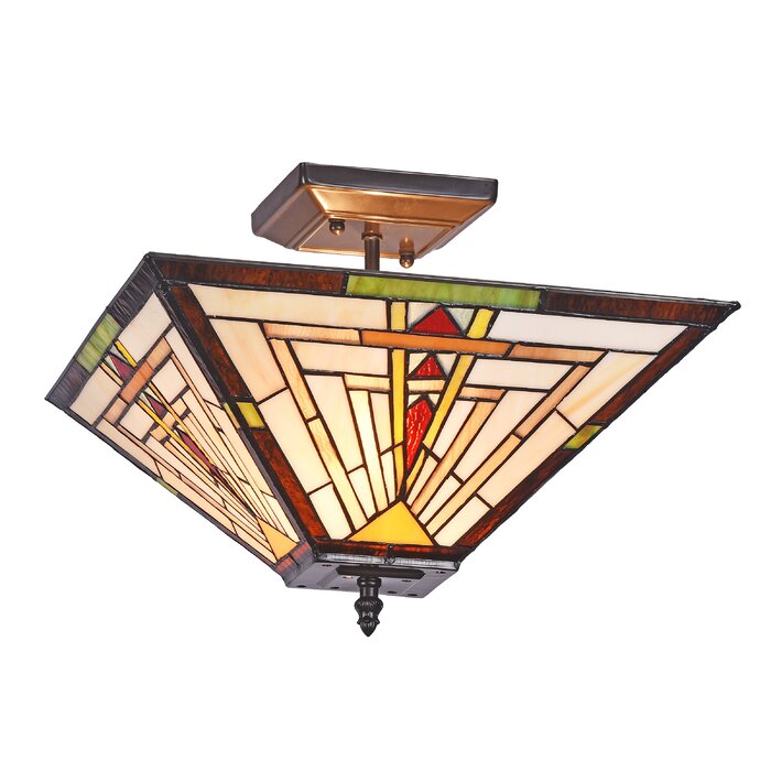 Charlton Home Loeffler Mission 2 Light Semi Flush Mount Wayfair