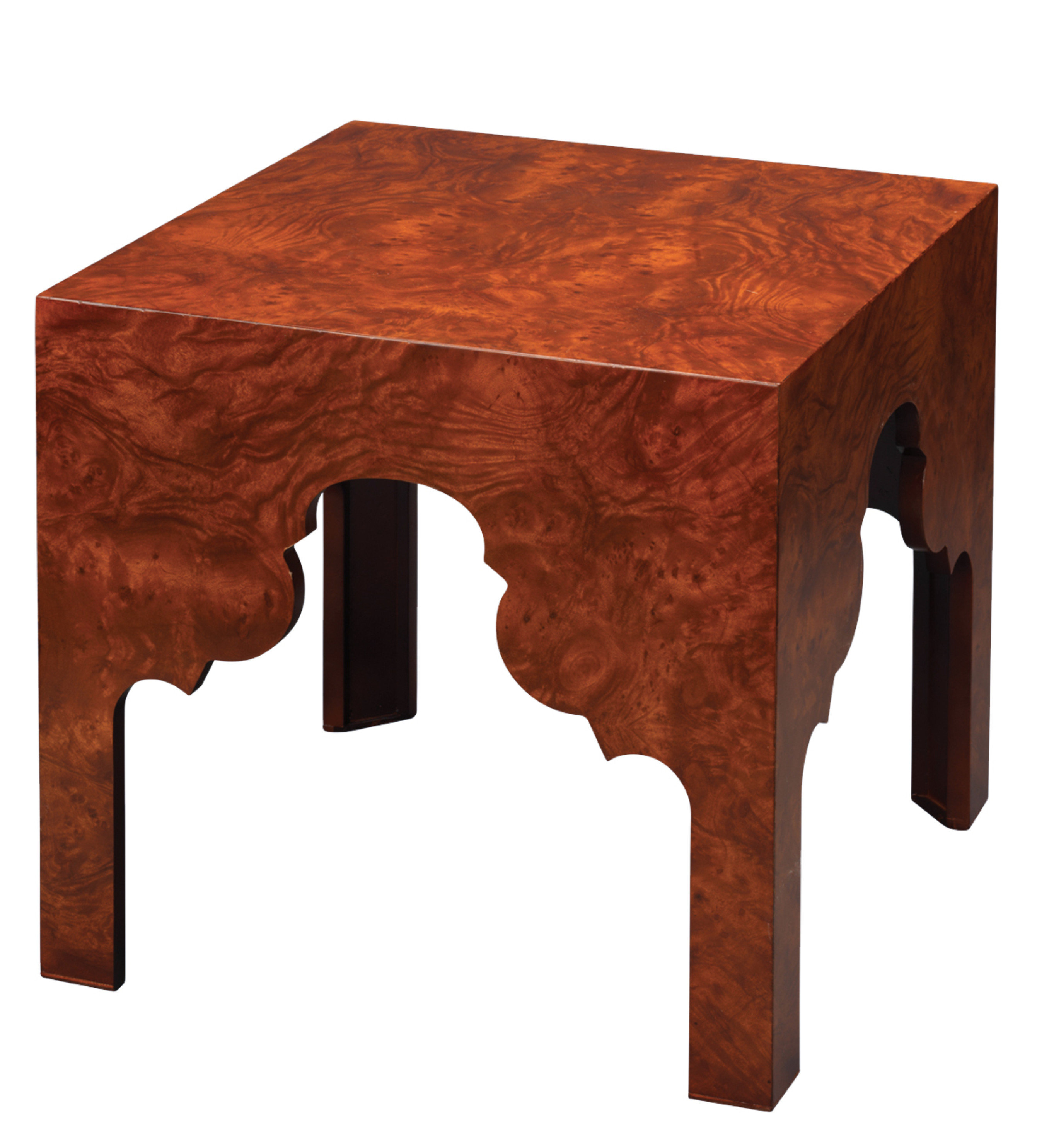 Jamie Young Company Seville Side Table In Red Ash Burl Wood Veneer Jamie Young Company Seville Side Table