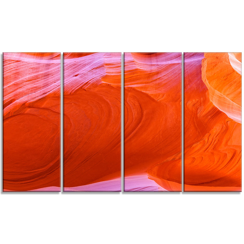 Designart Antelope Canyon Cave 4 Piece Wall Art On Wrapped