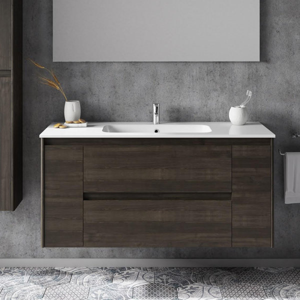Ambra 48 Wall-Mounted Single Bathroom Vanity Set by WS Bath Collections
