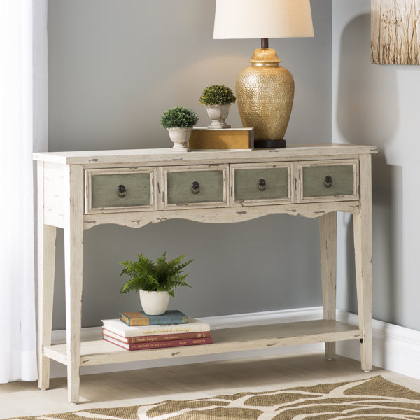 Lula 4 Drawer Console Table by August Grove