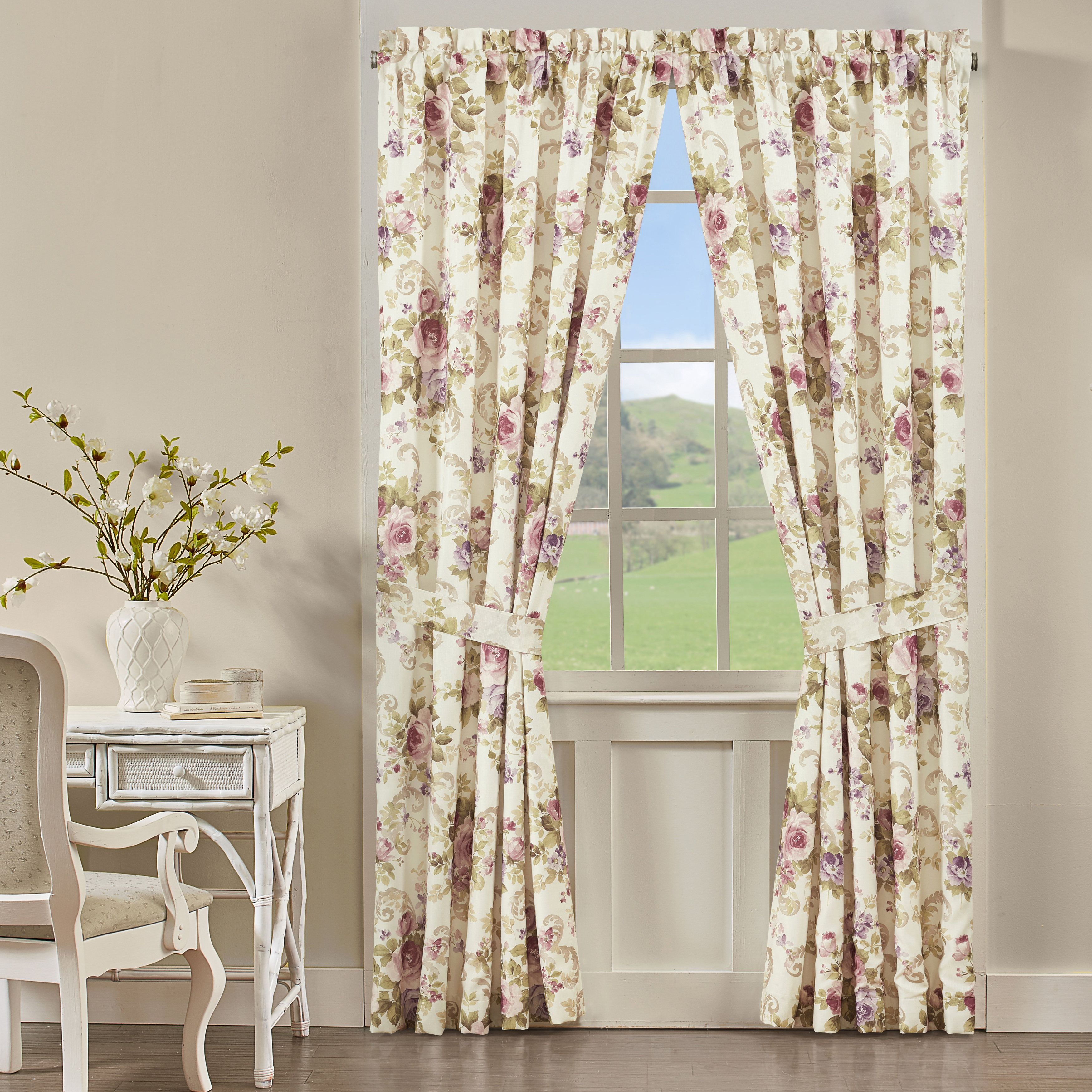 August Grove Ronaldo Floral Room Darkening Rod Pocket Curtain