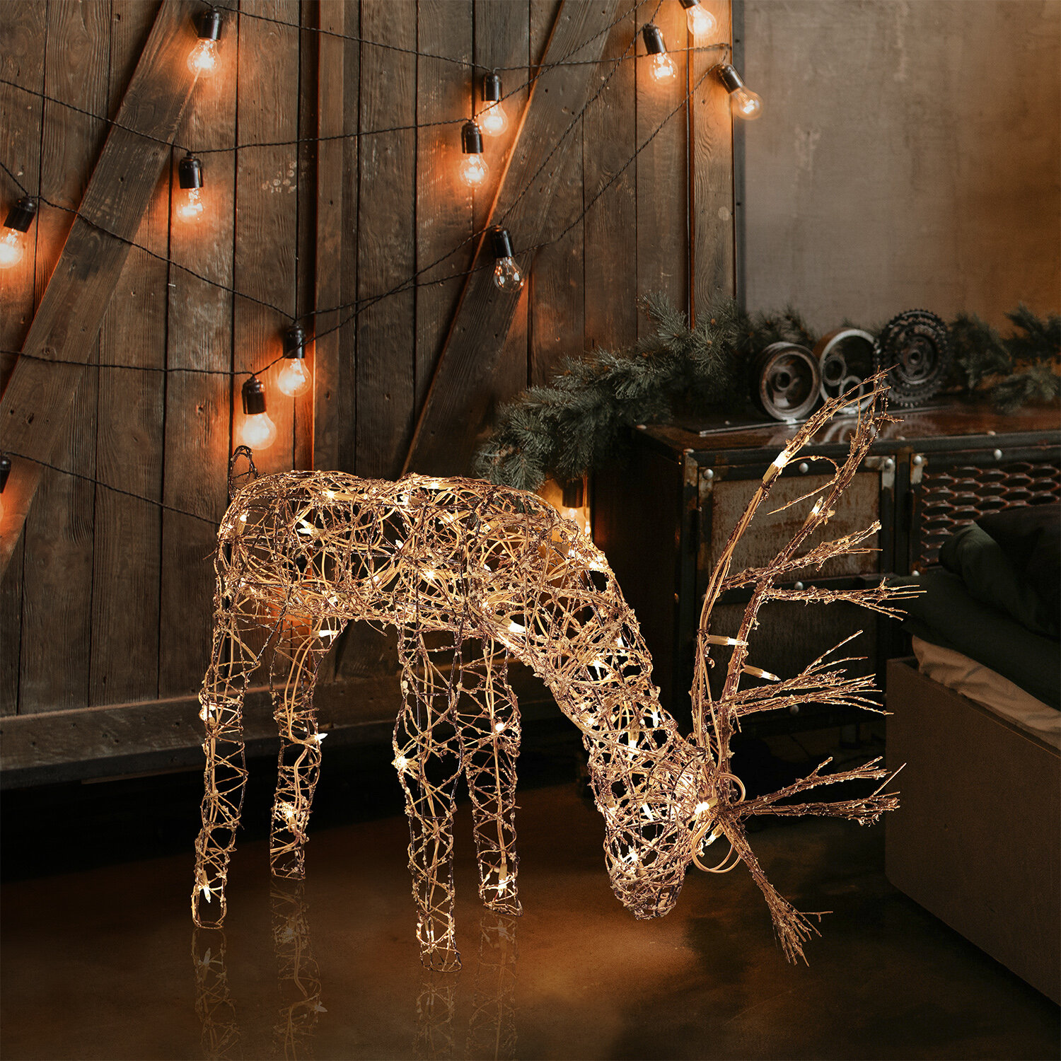 outdoor lighted reindeer