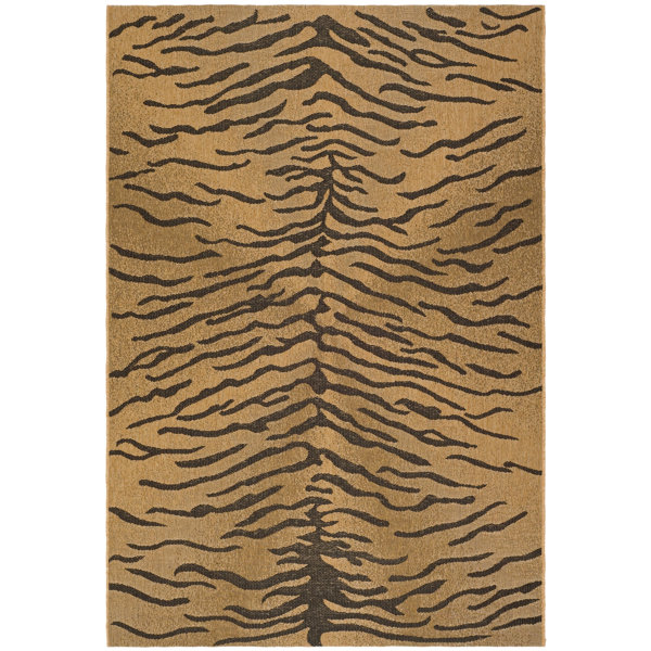 Catori Dark Brown/Natural Outdoor Rug by World Menagerie