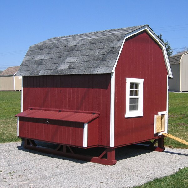 Gambrel Barn Chicken House with Ramp and Nesting Box by Little Cottage Company