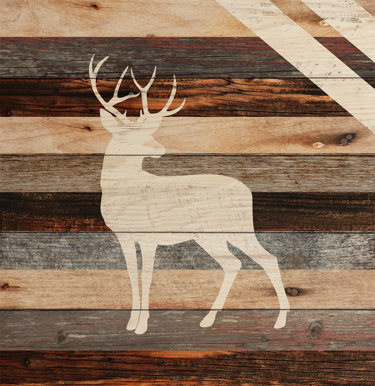 Millwood Pines Deer Pallet Decor Unframed Graphic Art On Wood