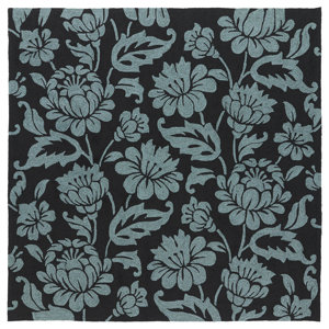 Glenn Hand-Tufted Floral Black Indoor/Outdoor Area Rug