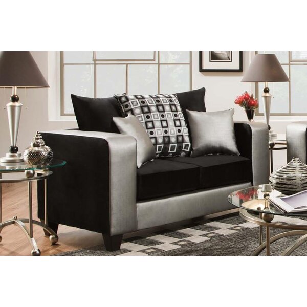 Review Rockleigh Shimmer Silver Loveseat