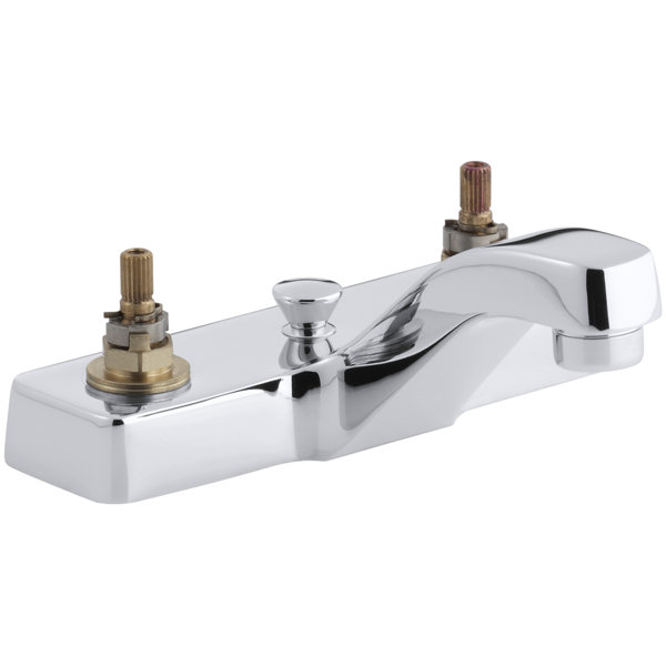 Triton Centerset Commercial Bathroom Sink Faucet with Pop-Up Drain, Requires Handles by Kohler