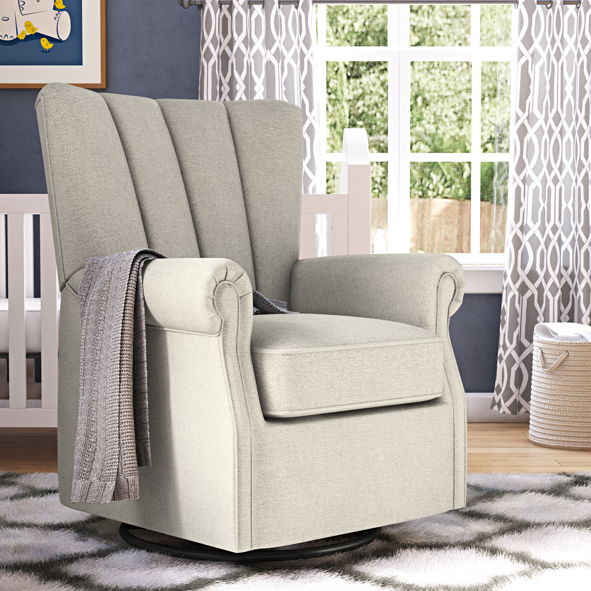 upholstered swivel glider chair