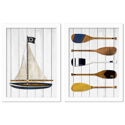 Sailboat by Samantha Ranlet - 2 Piece Print Set East Urban Home Size: 10