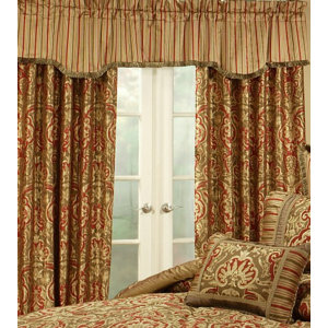Botticelli Damask Rod Pocket Curtain Panels (Set of 2)