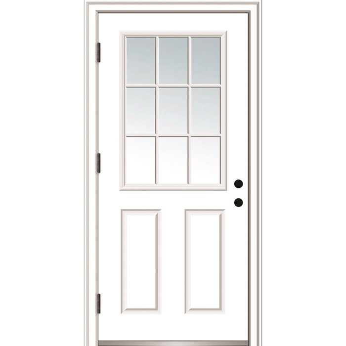 Verona Home Design Clear Glass Primed Steel Prehung Front Entry