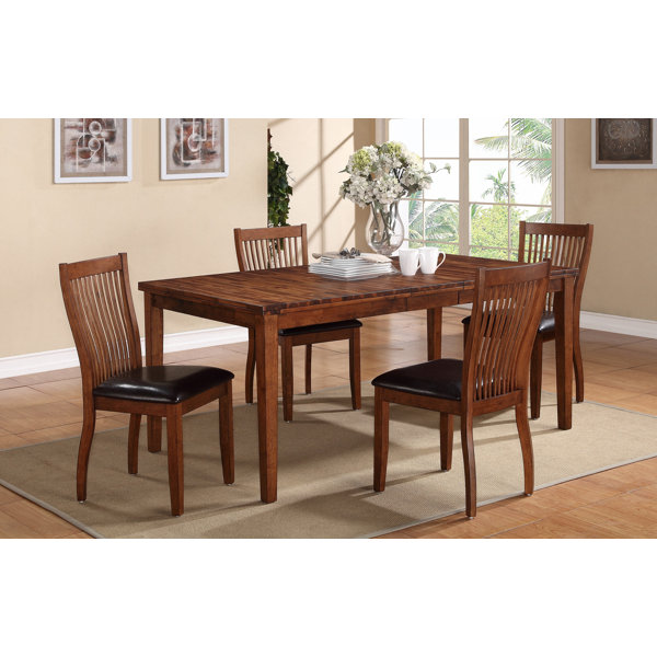 Blanco Point 5 Piece Extendable Solid Wood Dining Set by Loon Peak Loon Peak